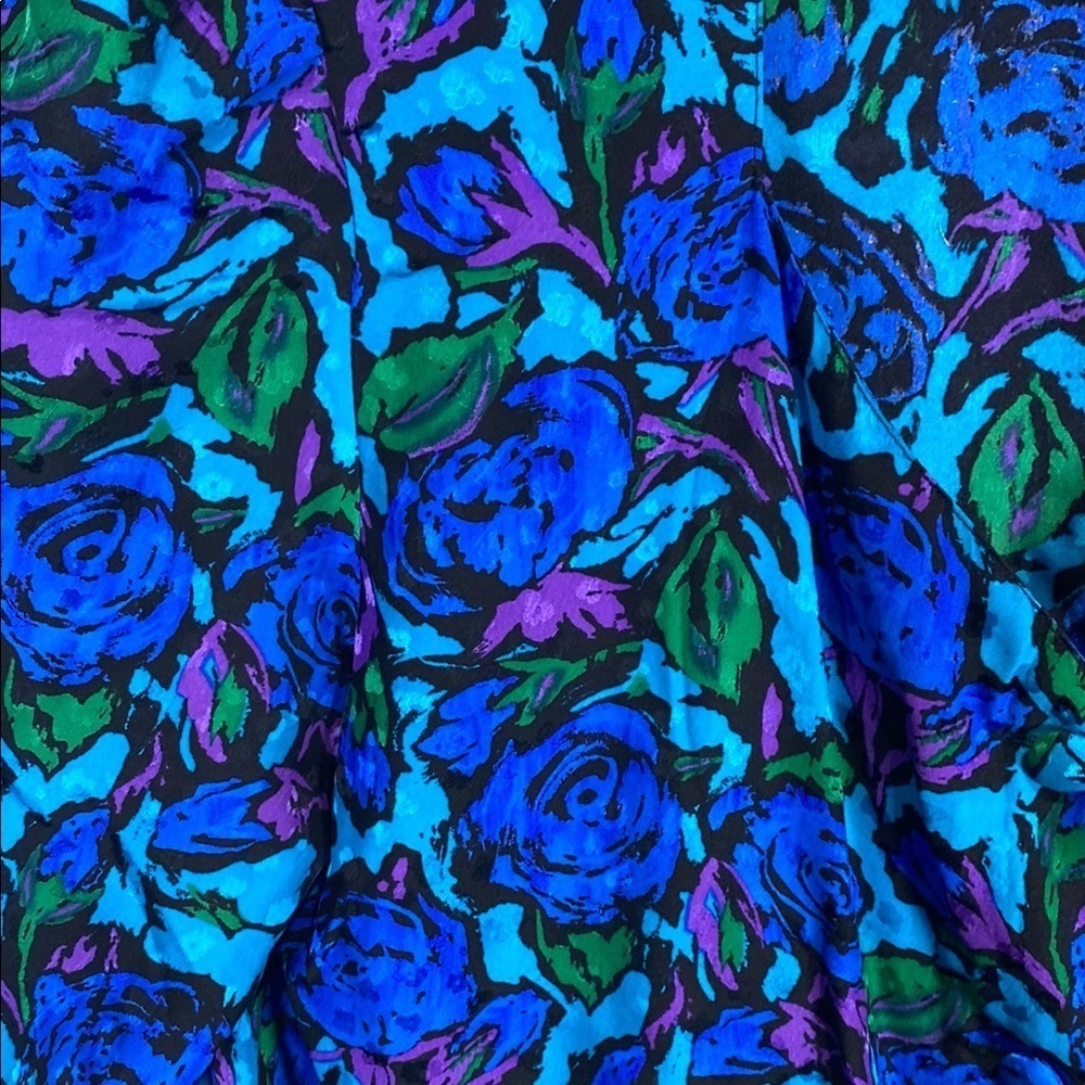 Vintage St Gillian 100% Silk Floral Blouse 80s 90s Jewel Tone Size 10 - Picture 7 of 8